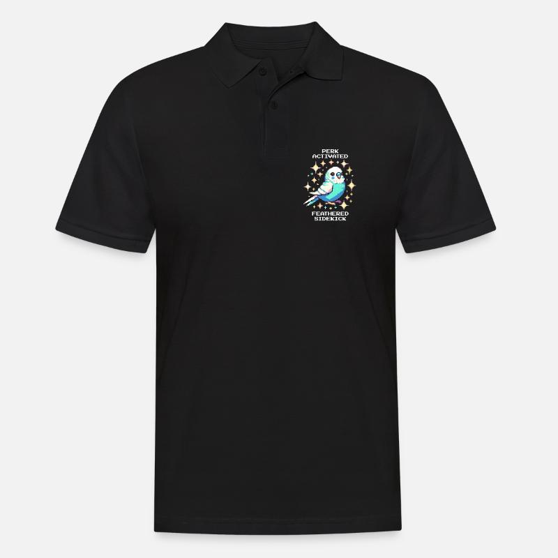 Perk active: Feathered Sidekick | Budgie - Men's Polo Shirt - black