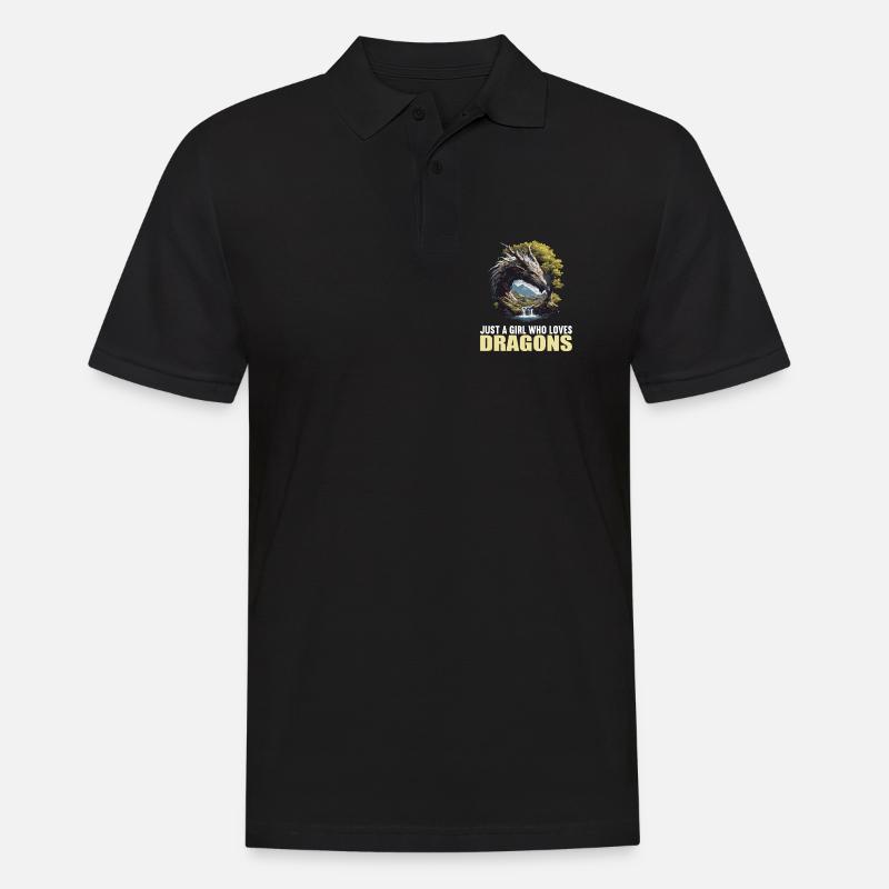 Drachen Drache - Männer Poloshirt - Schwarz