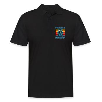 Waschbär Spruch Müll Humor Lustig Geschenkidee - Männer Poloshirt - Schwarz - Vorne - Kai (181cm)