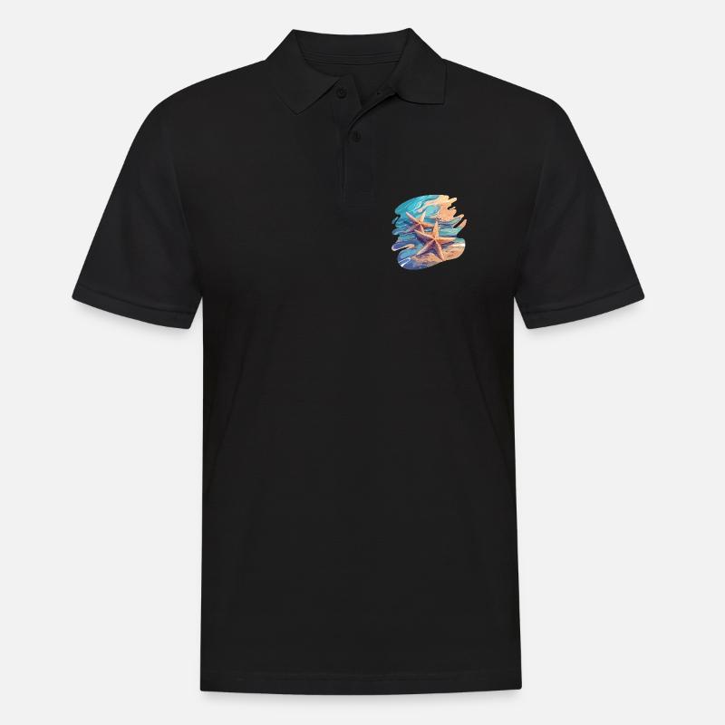 Seesterne Seestern - Männer Poloshirt - Schwarz