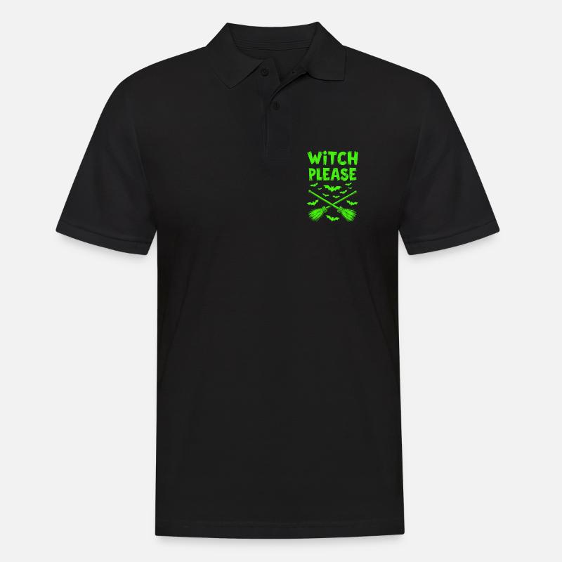 Witch Please – Halloween Hexen Besen - Männer Poloshirt - Schwarz