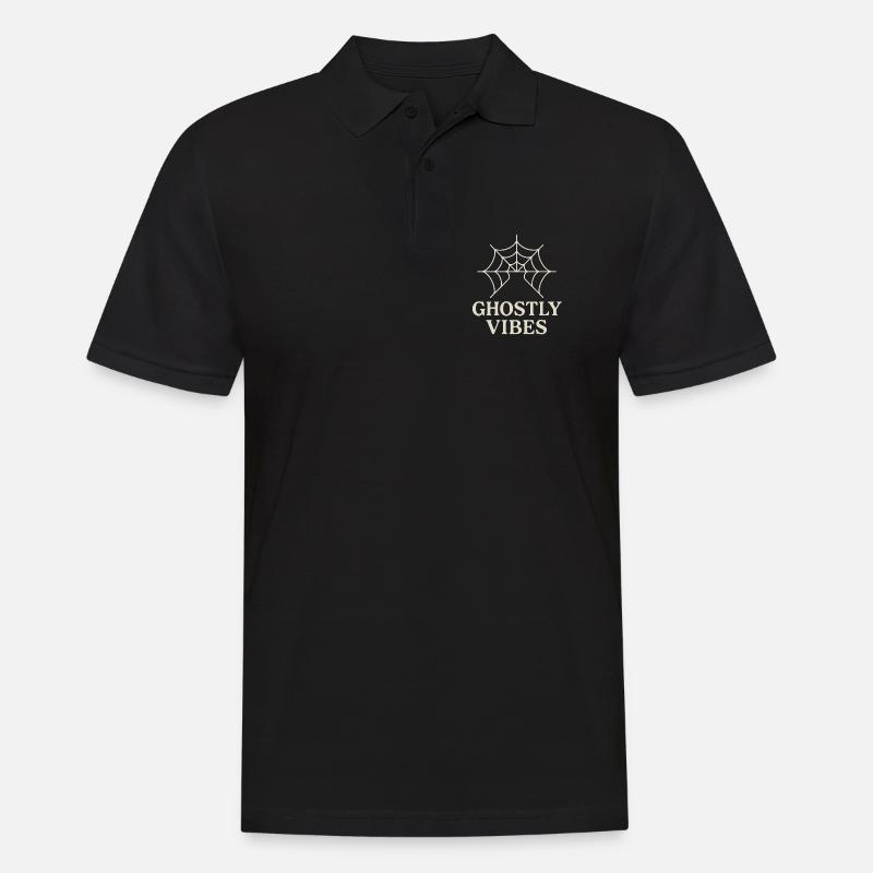 Spider web design with ghostly vibes - Men's Polo Shirt - black