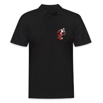 Skelett Fußballspieler gruselig Halloween - Männer Poloshirt - Schwarz - Vorne - Kai (181cm)