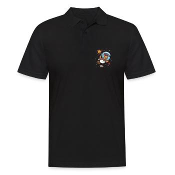Poulet Poulets Galaxie Univers Astronaute - Polo Homme - noir - Devant - Kai (181cm)