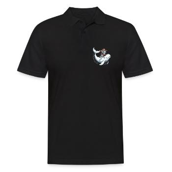 Skull Cowboy auf Beluga-Wal - Männer Poloshirt - Schwarz - Vorne - Kai (181cm)