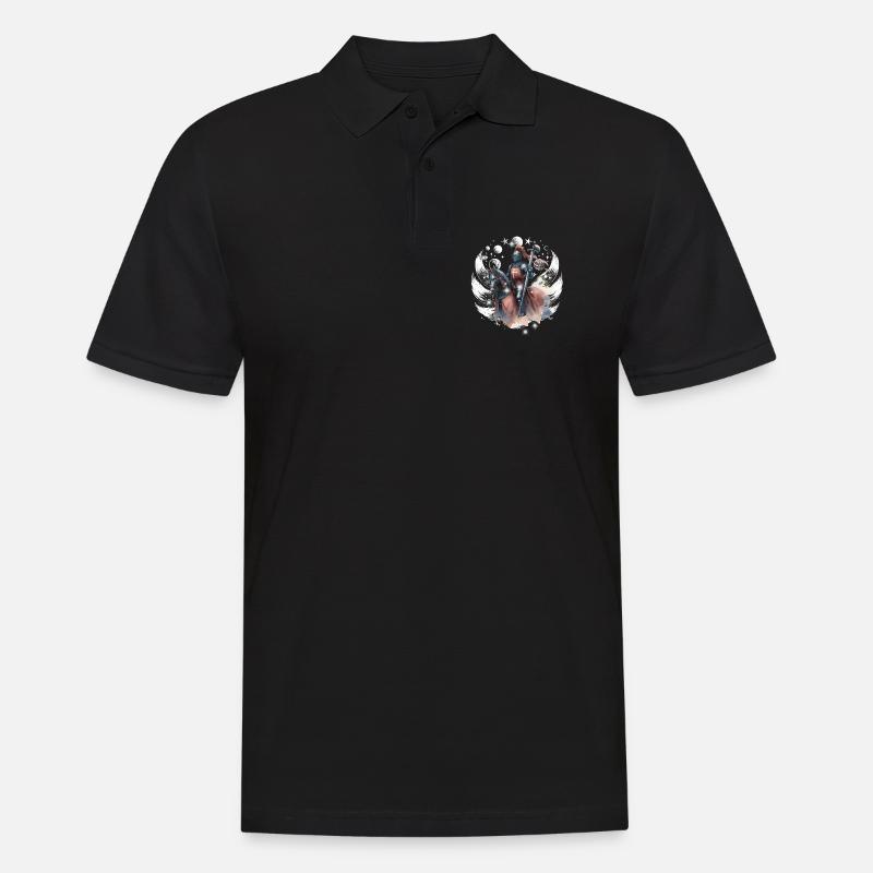 Ritter Pferd Mittelalter Krieger - Männer Poloshirt - Schwarz