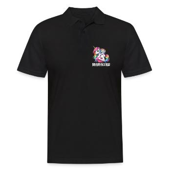 Mamacorn Mama Einhorn Mutter Damen Partnerlook - Männer Poloshirt - Schwarz - Vorne - Kai (181cm)