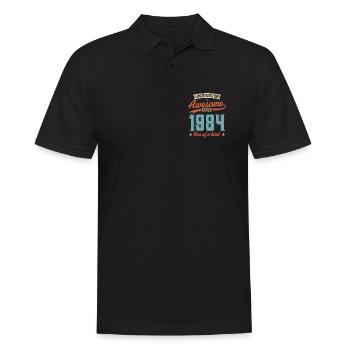 Awesome Since 1984 - Men's Polo Shirt - black - Front - Kai (181cm)