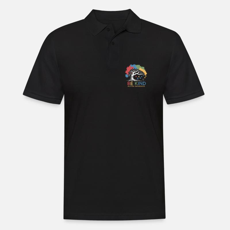 Be Kind Autism Bewusstsein Baum Puzzle - Männer Poloshirt - Schwarz