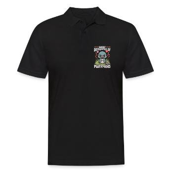 Esthétique amusante Kawaii Platypus - Polo Homme - noir - Devant - Kai (181cm)