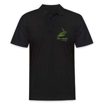 The Ocean Is Calling - Turtle - Men's Polo Shirt - black - Front - Kai (181cm)