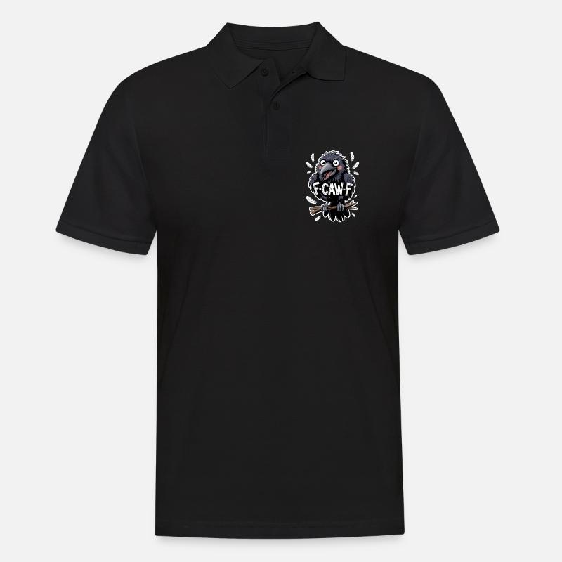 F-Caw-F Meme Krähe - Männer Poloshirt - Schwarz
