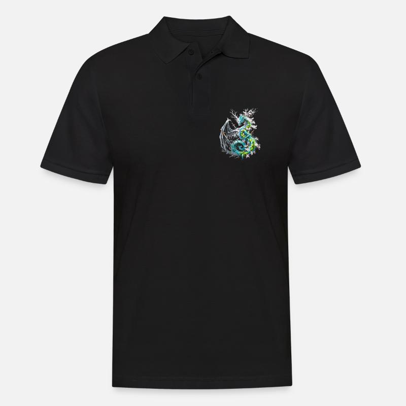 Drache des Lebens und Todes - Männer Poloshirt - Schwarz