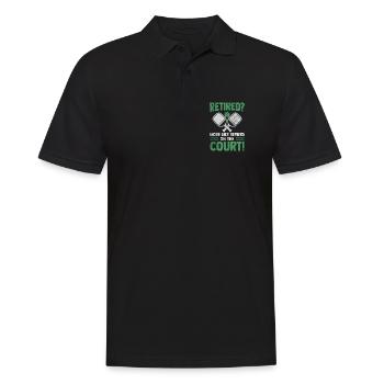 Ruhestand Opa Oma Pickleball Spieler Geschenk - Männer Poloshirt - Schwarz - Vorne - Kai (181cm)