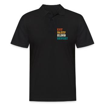 Eat Sleep Climb Repeat Design - Männer Poloshirt - Schwarz - Vorne - Kai (181cm)