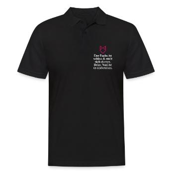 Gegen Rechts - Männer Poloshirt - Schwarz - Vorne - Kai (181cm)