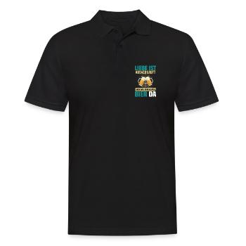Malle LIEBE IST AUSVERKAUFT BIER IST NOCH DA - Männer Poloshirt - Schwarz - Vorne - Kai (181cm)