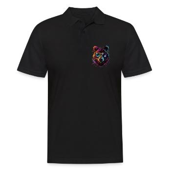 Retro Outdoor Wilderness Bärenbäume - Männer Poloshirt - Schwarz - Vorne - Kai (181cm)