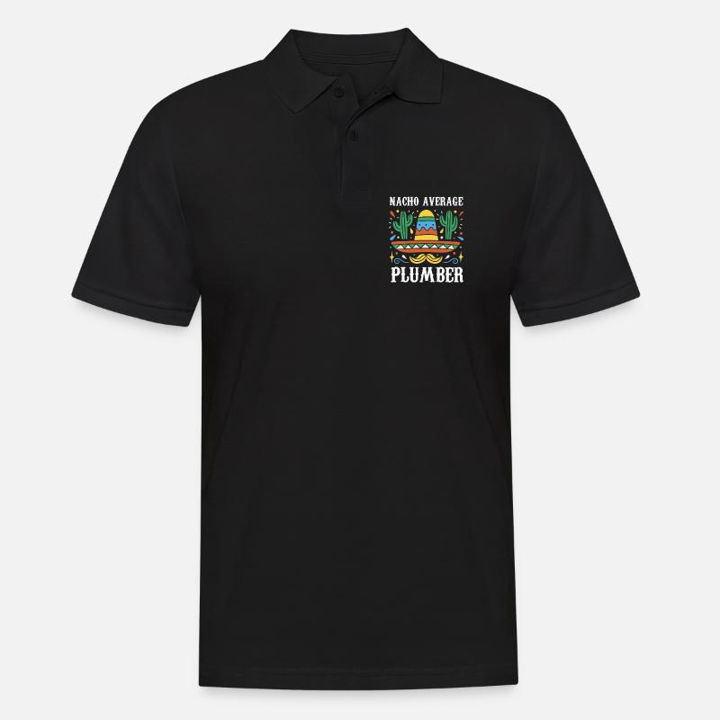 Nacho Average Plumber - Männer Poloshirt - Schwarz