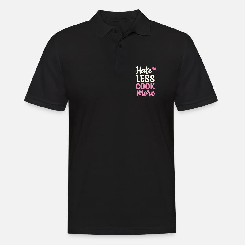 Détester, moins, cuisiner, plus - Polo Homme - noir
