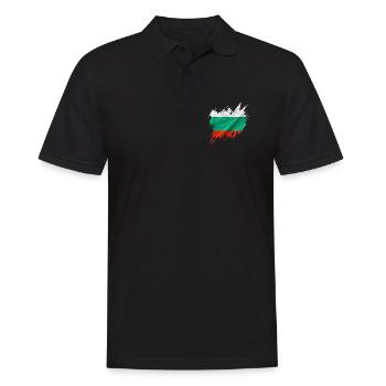Drapeau bulgare, style déchiré - Polo Homme - noir - Devant - Kai (181cm)