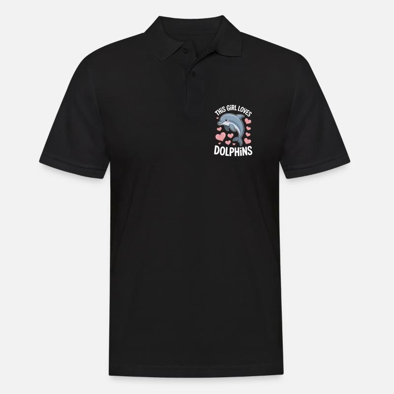 Delfin Spruch Mädchen Lustiges Delfin Geschenk - Männer Poloshirt - Schwarz