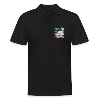PAPITÄN Sailing Ship / Father, Daddy - Men's Polo Shirt - black - Front - Kai (181cm)
