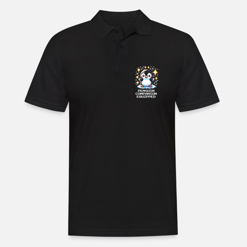 Compagnon pingouin | Compagnon de jeu mignon - Polo Homme - noir