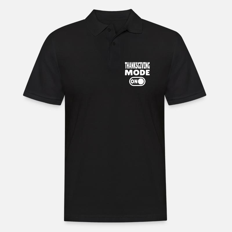 Thanksgiving Mode ON - Männer Poloshirt - Schwarz