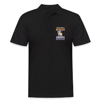 S’IL VOUS PLAÎT, NE VOUS ÉNERVEZ PAS RÊVES DE BORKUM - Polo Homme - noir - Devant - Kai (181cm)