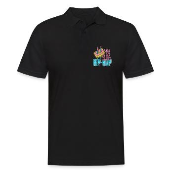 Rewind Années 90 Beat Rythme Cassette Culture Son - Polo Homme - noir - Devant - Kai (181cm)