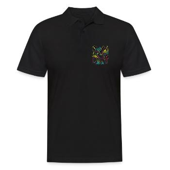 Breakdance Neon Style – Music & Street Art - Men's Polo Shirt - black - Front - Kai (181cm)