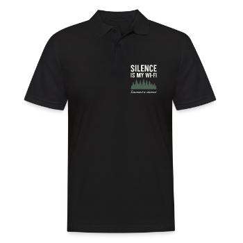 Silence is my Wi-Fi: Nature motif with trees - Men's Polo Shirt - black - Front - Kai (181cm)