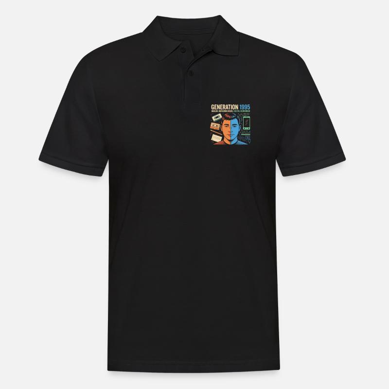 Generation 1995: Analog trifft Digital - Männer Poloshirt - Schwarz