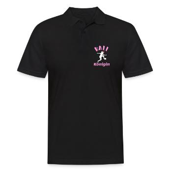 Ballkönigin - für feminine Fußballerinnen - Männer Poloshirt - Schwarz - Vorne - Kai (181cm)