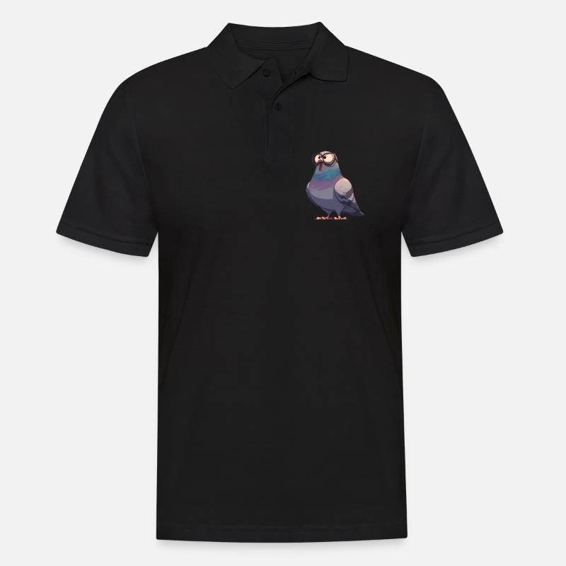 Tauben Taube - Männer Poloshirt - Schwarz