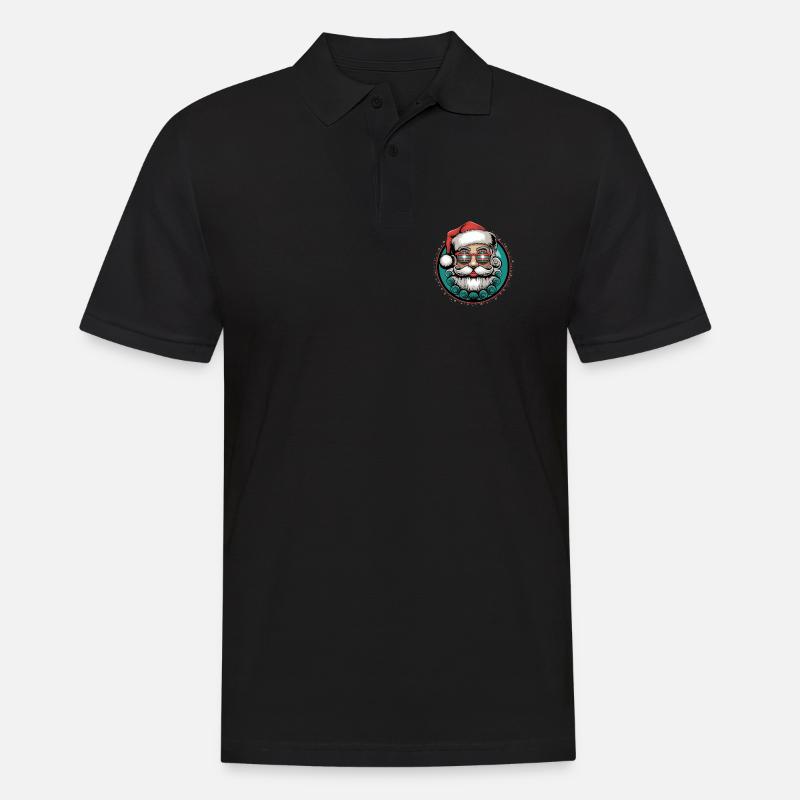 Cooler Weihnachtsmann Mit Sonnenbrille Bart Xmas - Männer Poloshirt - Schwarz