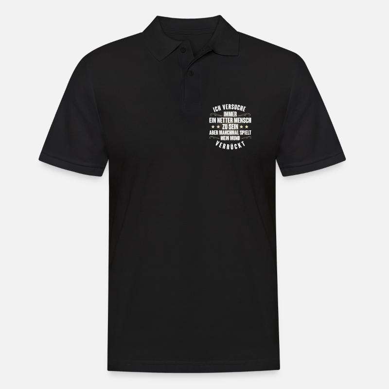 Große Klappe - Männer Poloshirt - Schwarz