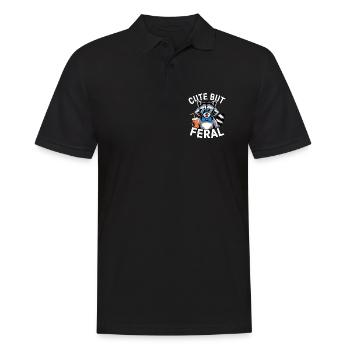 Raton laveur mignon mais sauvage - Polo Homme - noir - Devant - Kai (181cm)