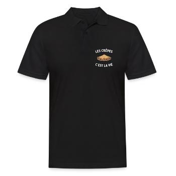 Les crêpes c'est la vie French gourmet humor - Men's Polo Shirt - black - Front - Kai (181cm)