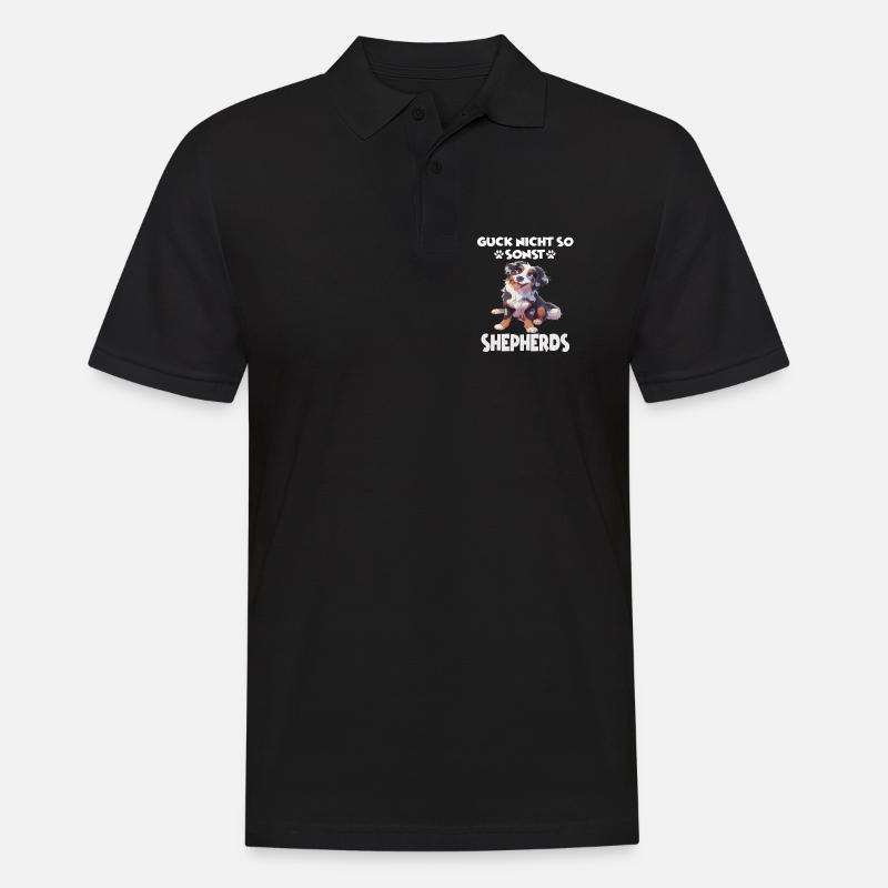 Australian Shepherd T Gassi Hundehalter Aussie - Männer Poloshirt - Schwarz