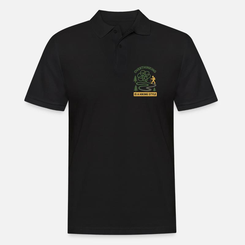 Forest Walk Overthinker Mental Reset - Männer Poloshirt - Schwarz
