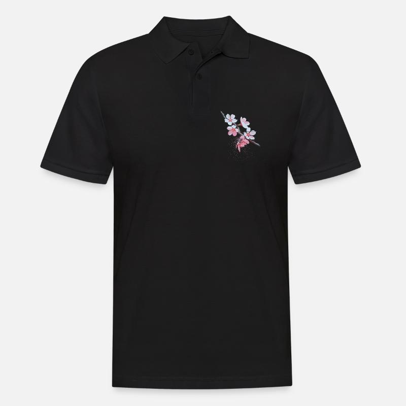 Succursale d’art bug de Cherry Blossoms - Polo Homme - noir