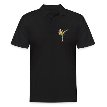 Muay Thai Bunt Kickboxer Mädchen Kickboxen - Männer Poloshirt - Schwarz - Vorne - Kai (181cm)