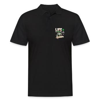 Life is better with a Spider - for spider fans - Men's Polo Shirt - black - Front - Kai (181cm)