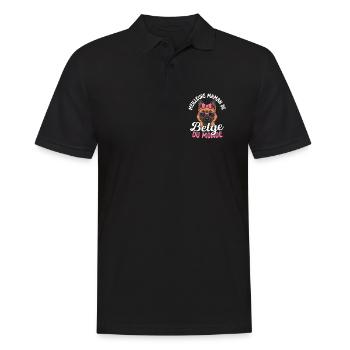  Bestes Belgisches Muttergeschenk Der Welt Für - Männer Poloshirt - Schwarz - Vorne - Kai (181cm)