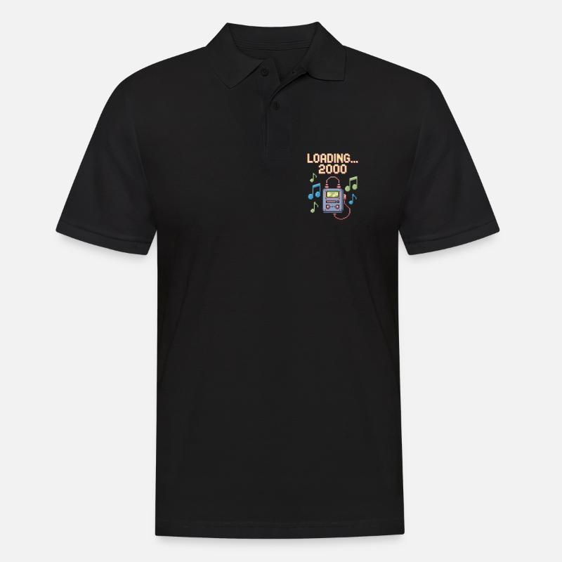 Retro Pixel Design – Loading 2000 - Männer Poloshirt - Schwarz