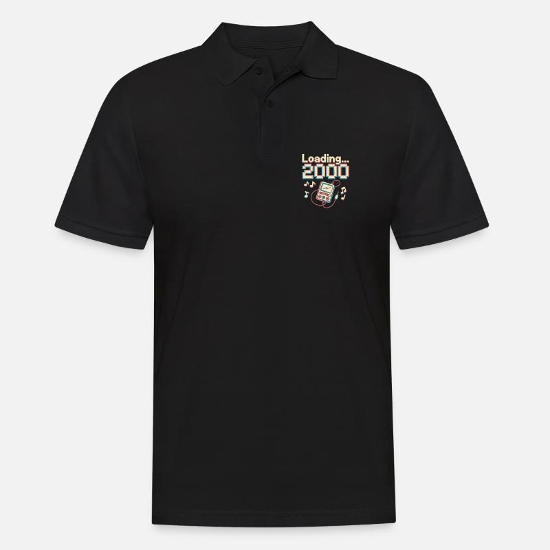 Y2K Pixel Design – Loading 2000 - Männer Poloshirt - Schwarz
