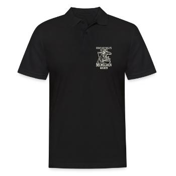 Beruflich was mit Menschen... (Sensenmann) - Männer Poloshirt - Schwarz - Vorne - Kai (181cm)