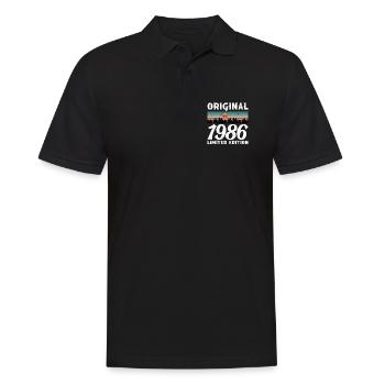 Cadeau d'anniversaire 1986 Original Rétro Vintage - Polo Homme - noir - Devant - Kai (181cm)